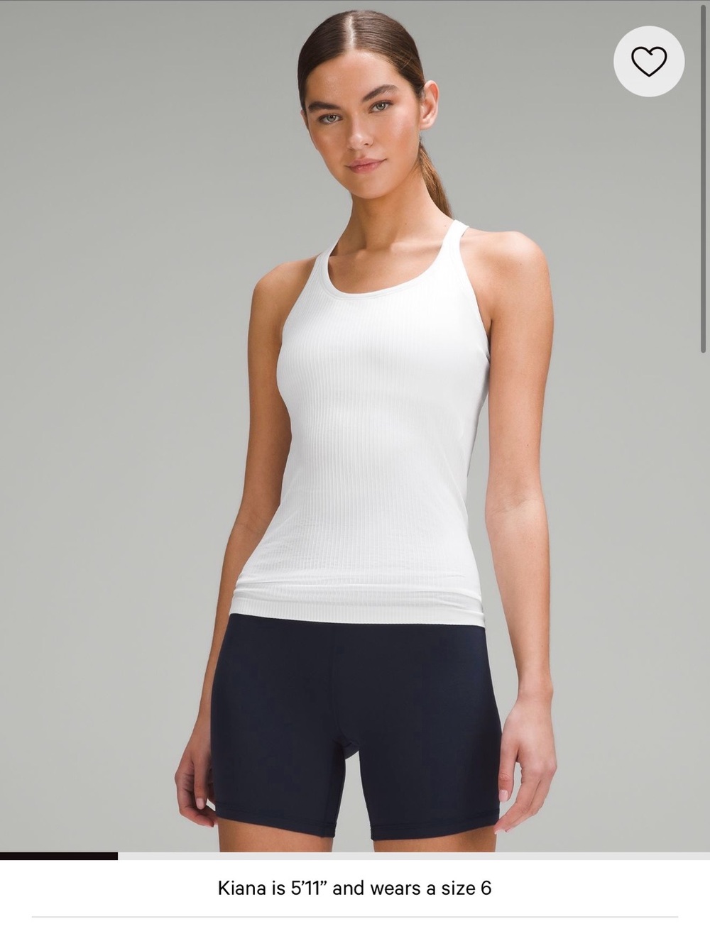 lululemon athletica White Ribbed Tank Top